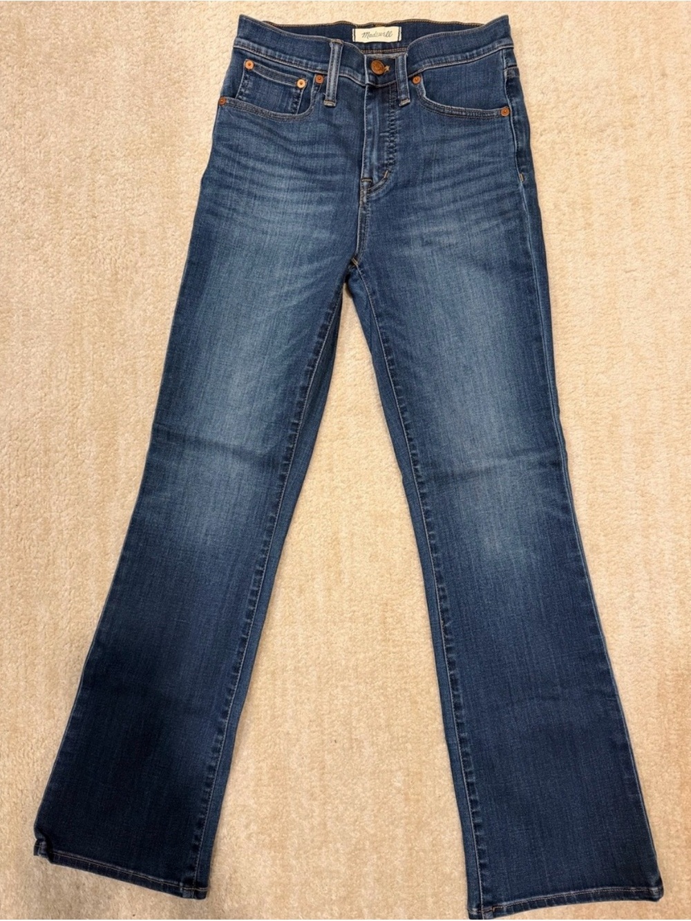 Madewell Cali Demi-Boot Jeans 25P Petite Dark Wash Full Length